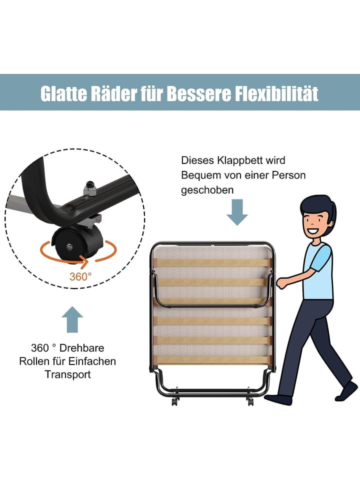 COSTWAY Gästebett in Beige günstig kaufen 80x190 cm