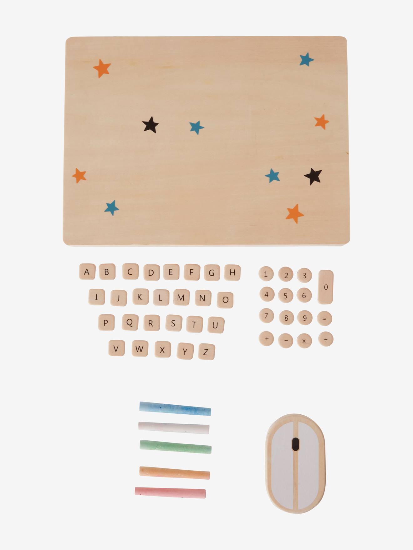 Vertbaudet Spiel-Laptop aus Holz FSC - schwarz/natur