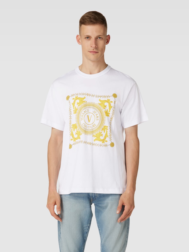 T-Shirt mit Motiv-Print in weiß