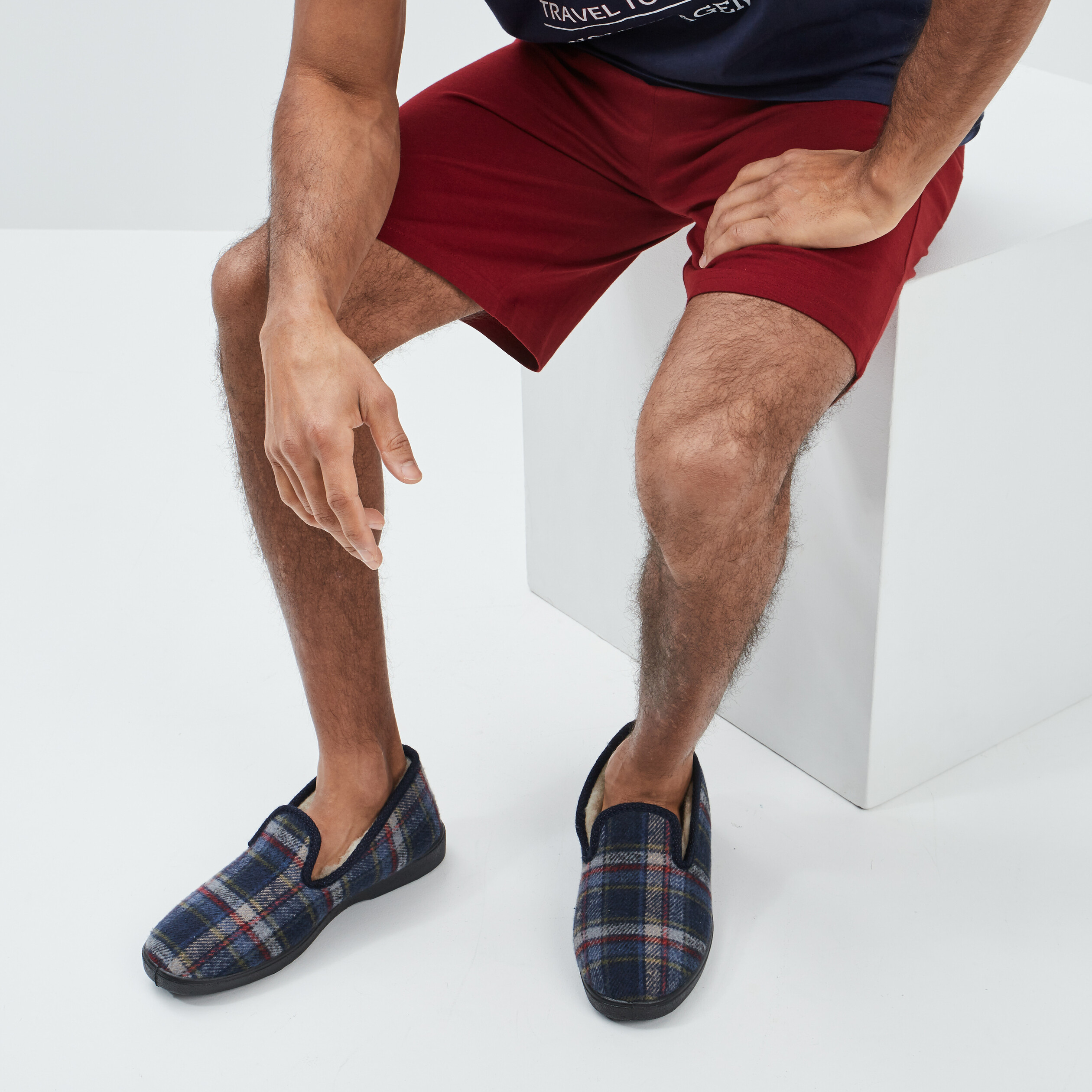 Chaussons bleu marine homme | La Halle