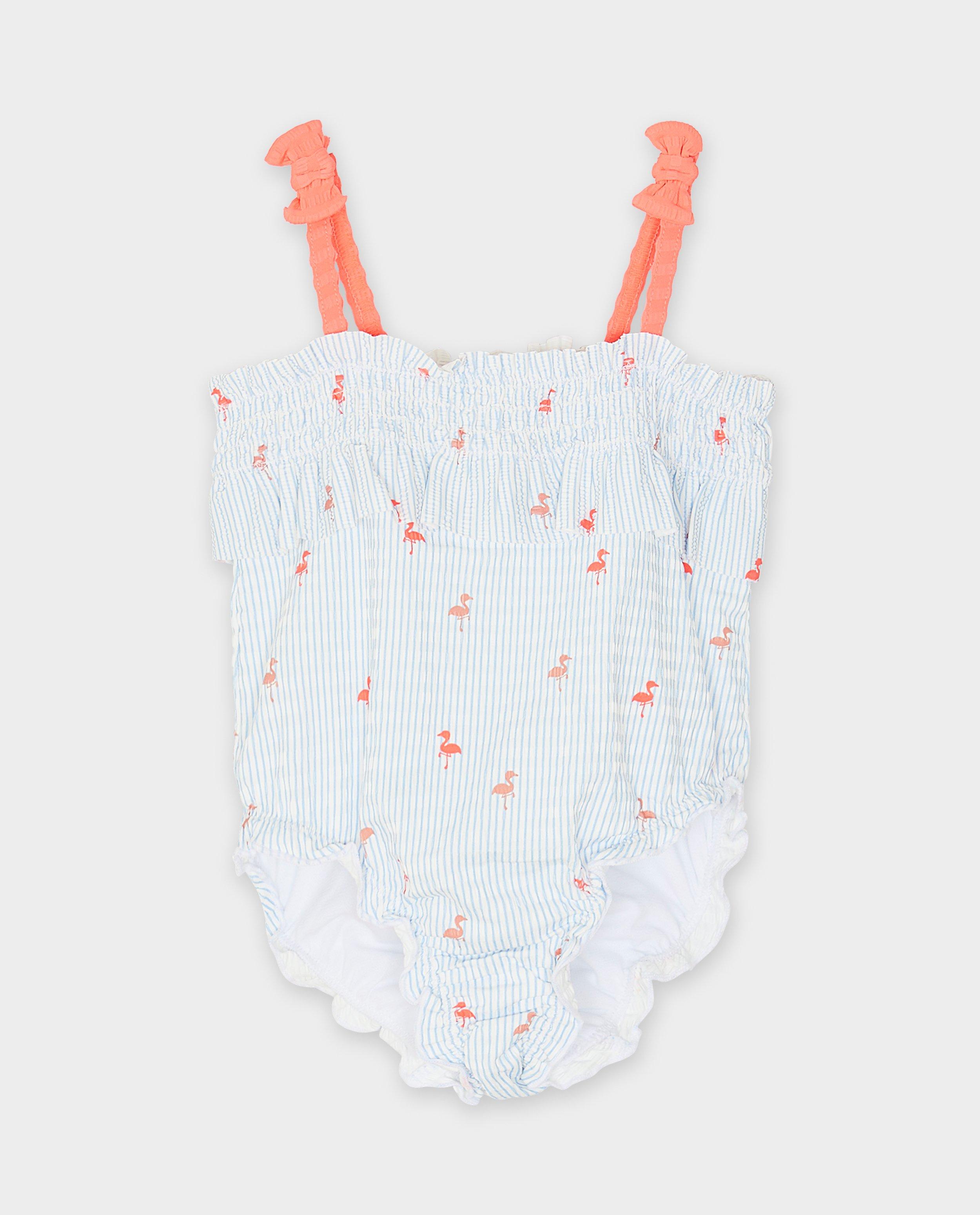 Costum de baie texturat Cuddles and Smiles, UPF 50+, albastru deschis