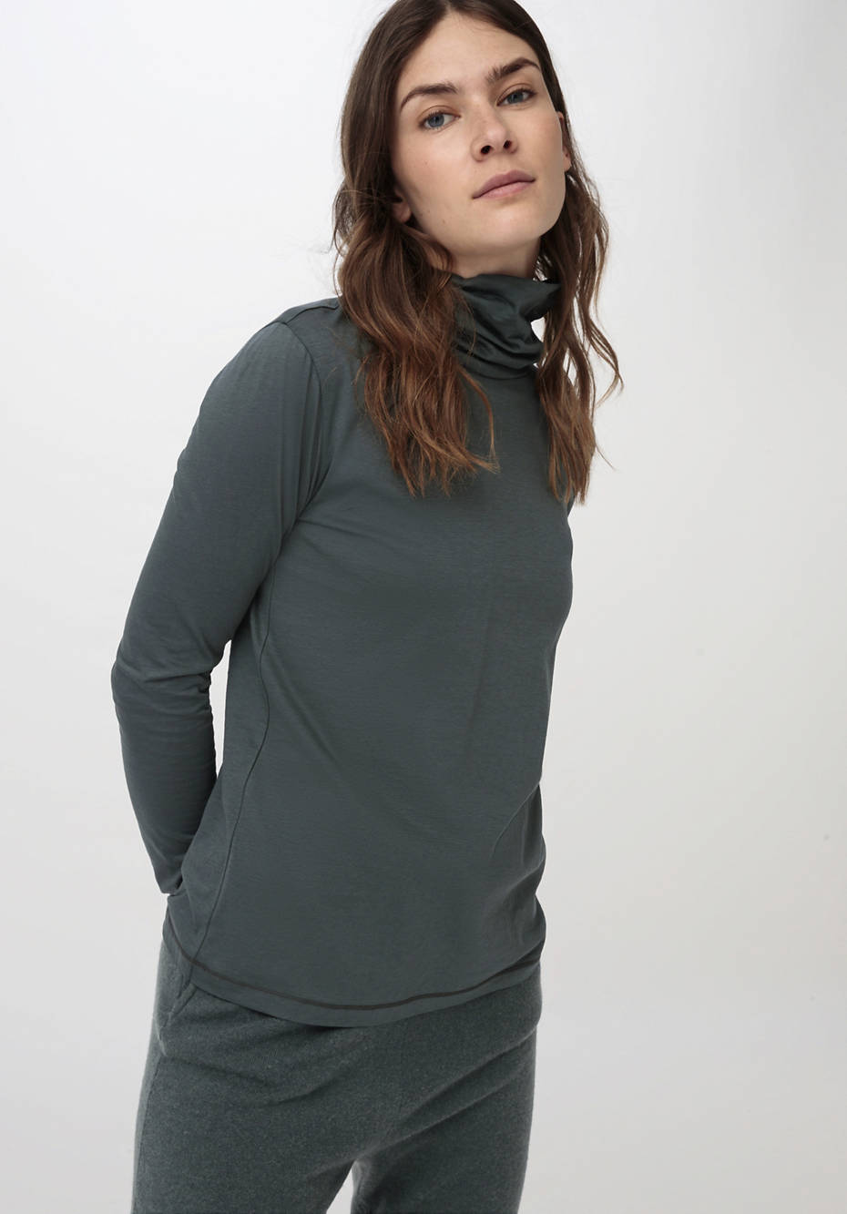 Rollkragen-Shirt aus reiner Bio-Baumwolle