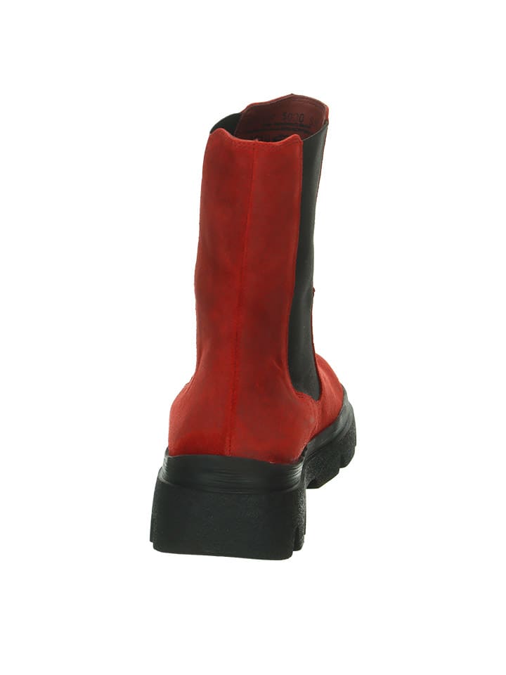 Think! Leder-Chelsea-Boots in Rot günstig kaufen