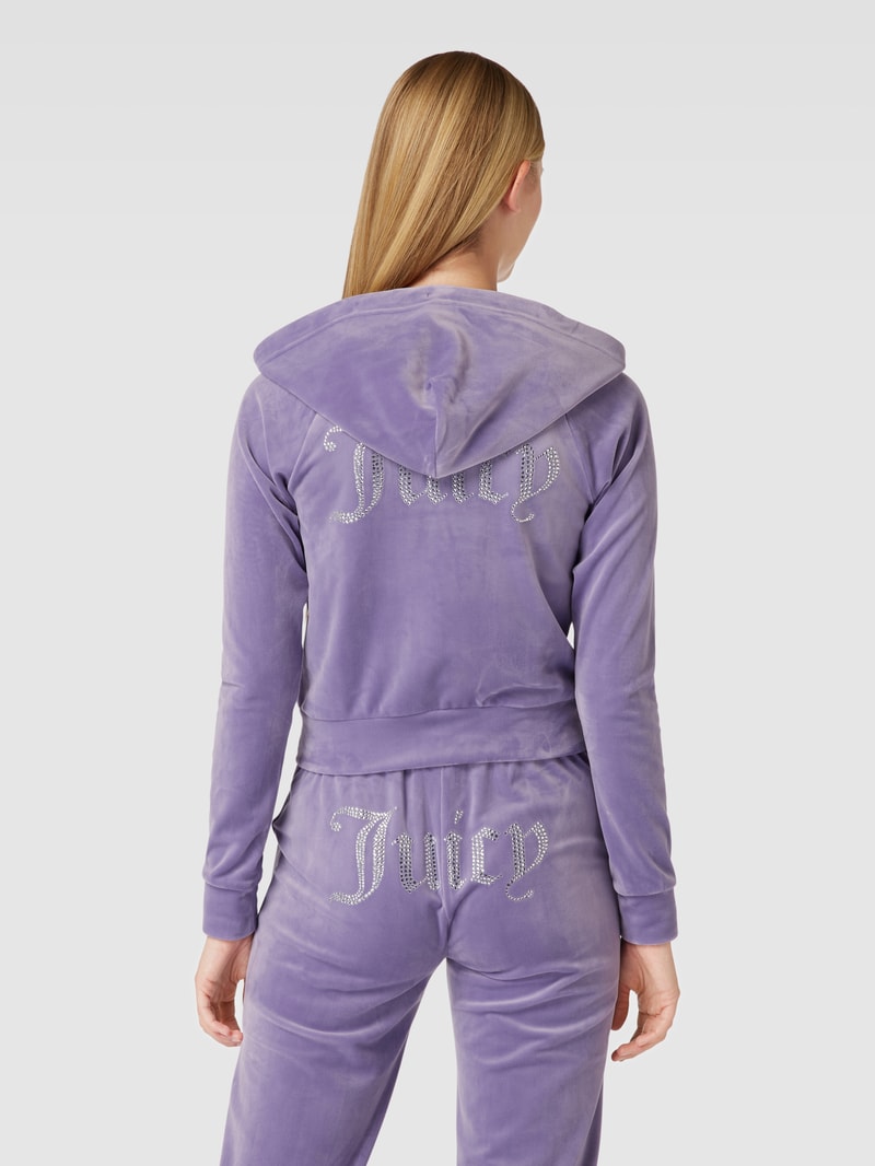 Sweatjacke mit Ziersteinbesatz Modell 'MADISON' in flieder