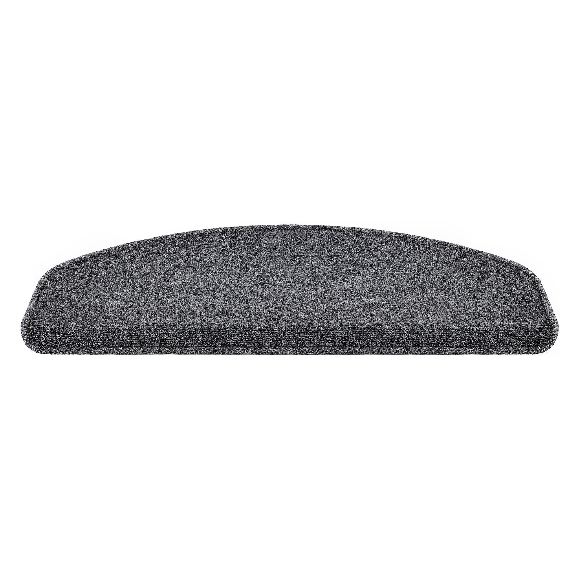 Stufenmatte, en.casa, halbrund, 15er Set Treppenmatten halbrund 65x24cm selbstklebend Dunkelgrau