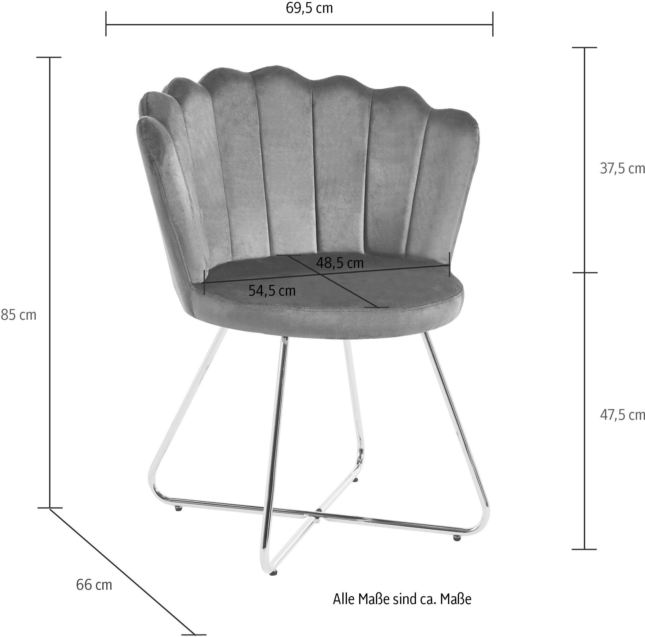 SalesFever Polsterstuhl (Set, 2 St), Muschel-Design