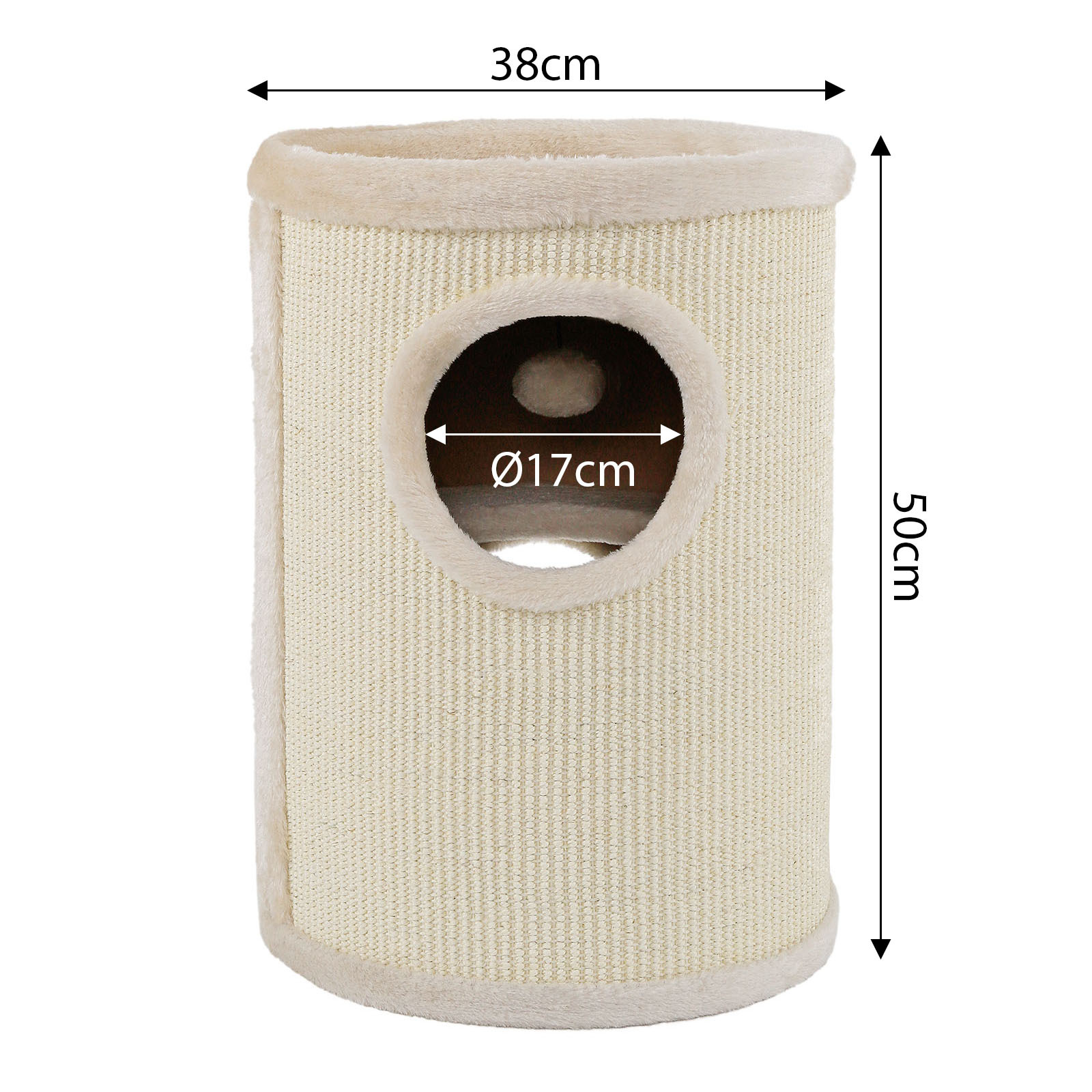 Lionto Kratztonnen Lionto 50cm Kratztonne mit Sisal beige