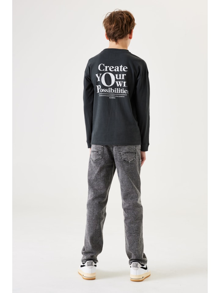 Garcia Langarmshirt mit Rückenprint in dark grey günstig kaufen