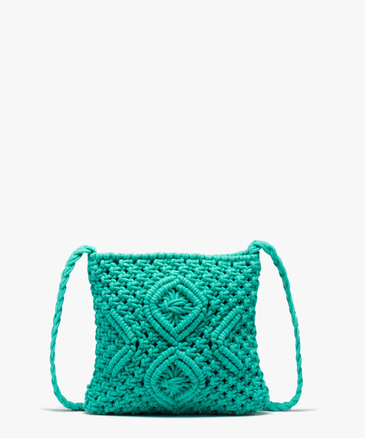 Sac bandoulière femme en maille tressée bleu | GEMO