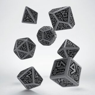 Dwarven Gray & black Dice Set (7)