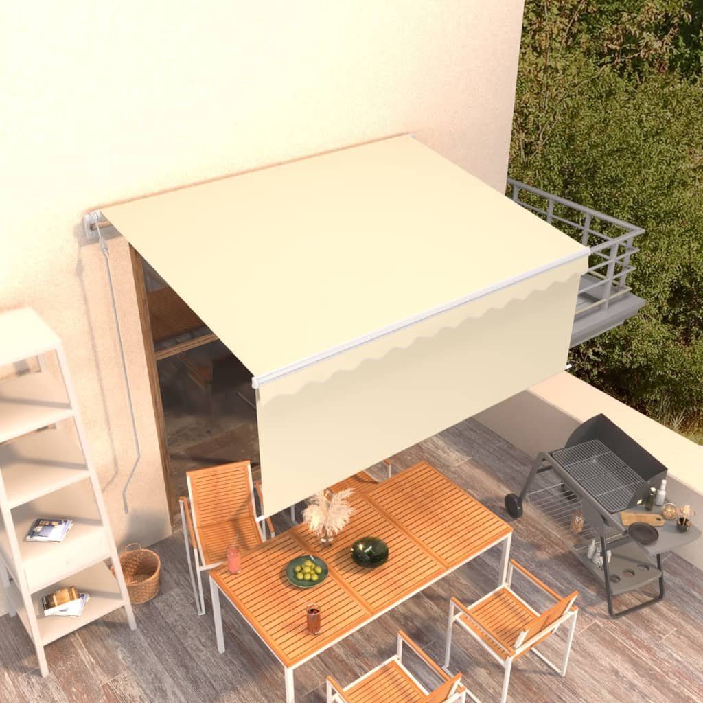 vidaXL Markise Markise Automatisch Einziehbar mit Volant 3,5x2,5 m Creme