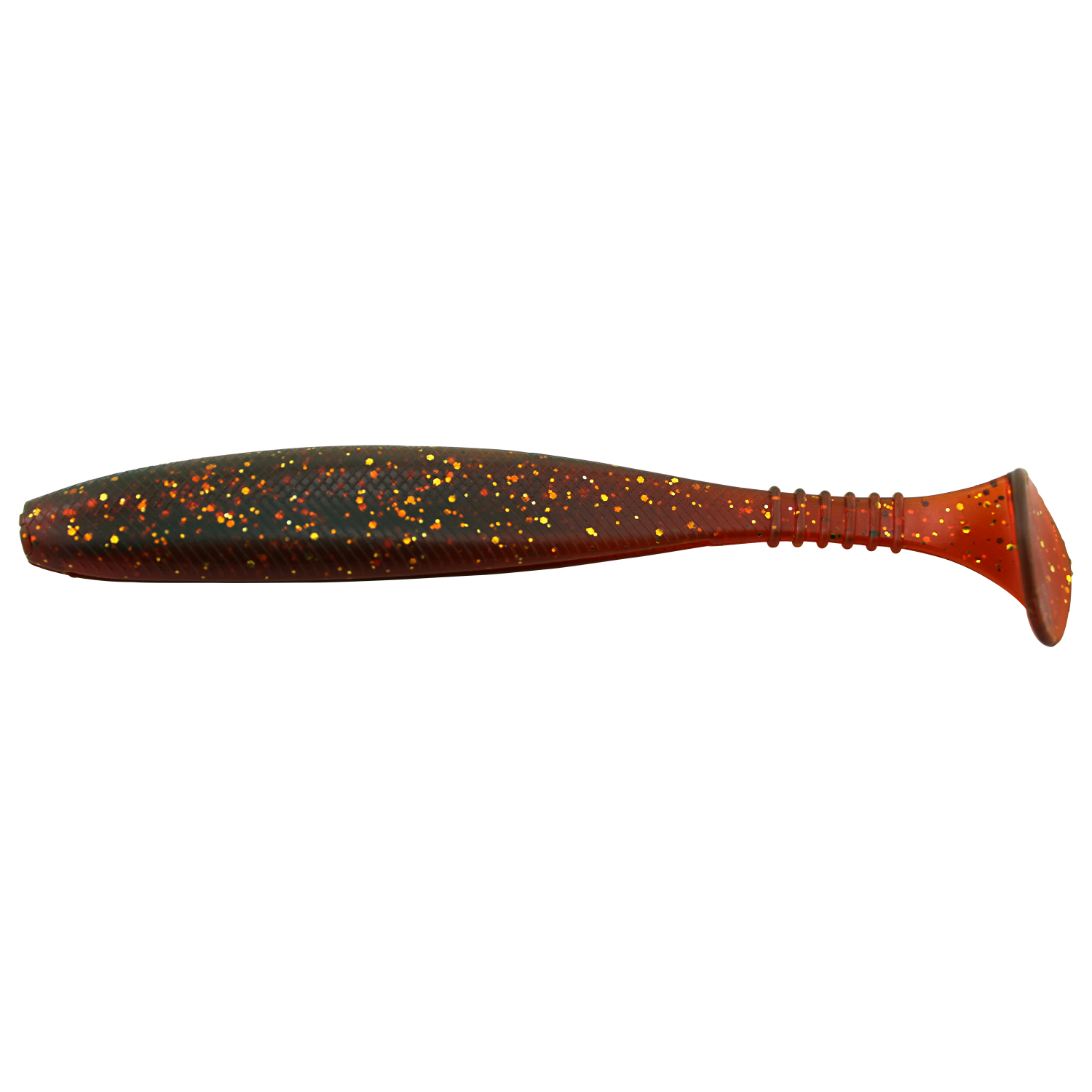 Kogha Gummifisch Räuberfänger Ribbed Tail (Motoroil/Glitter)
