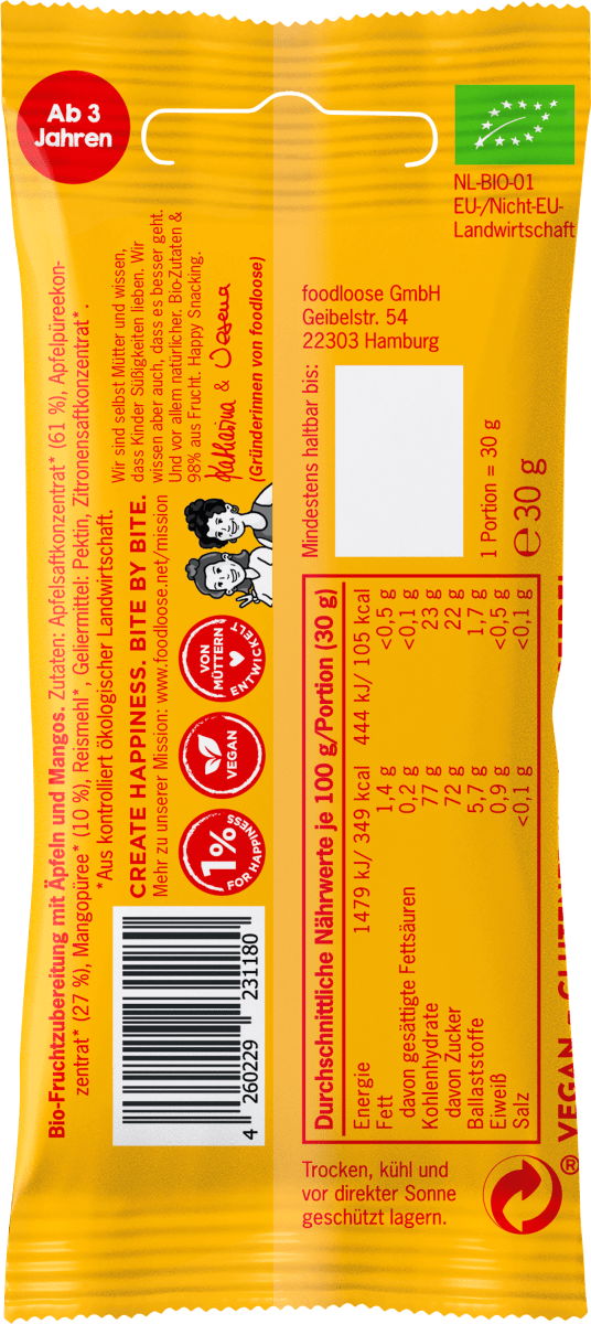 Fruchtgummi Mango, 30 g