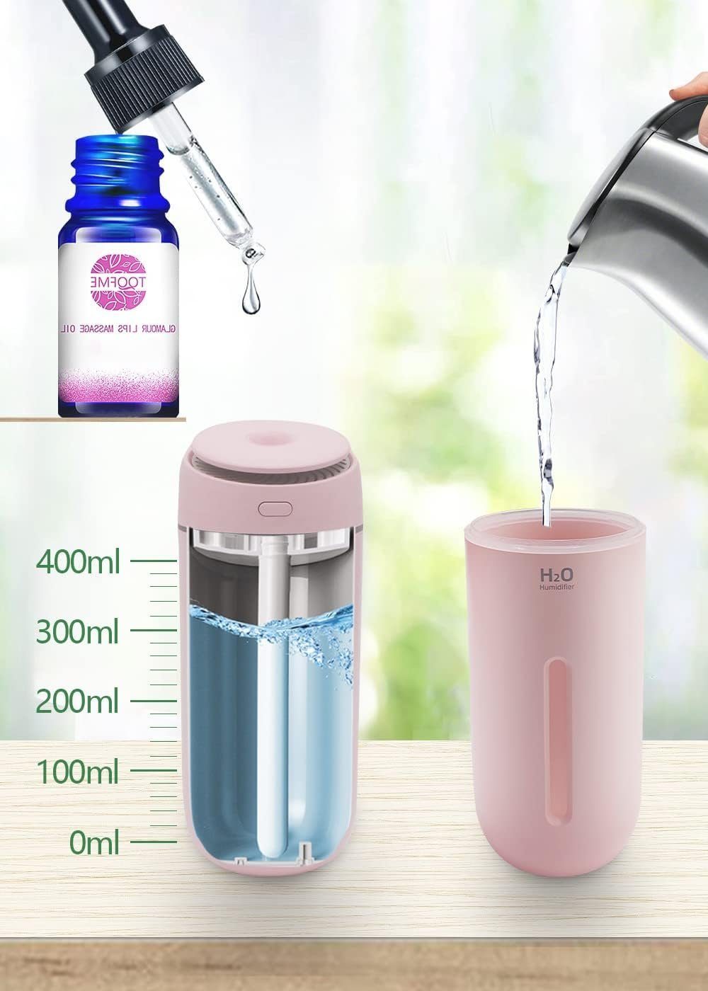 MOUTEN Diffuser Kleiner 400-ml-Luftbefeuchter für das Schlafzimmer