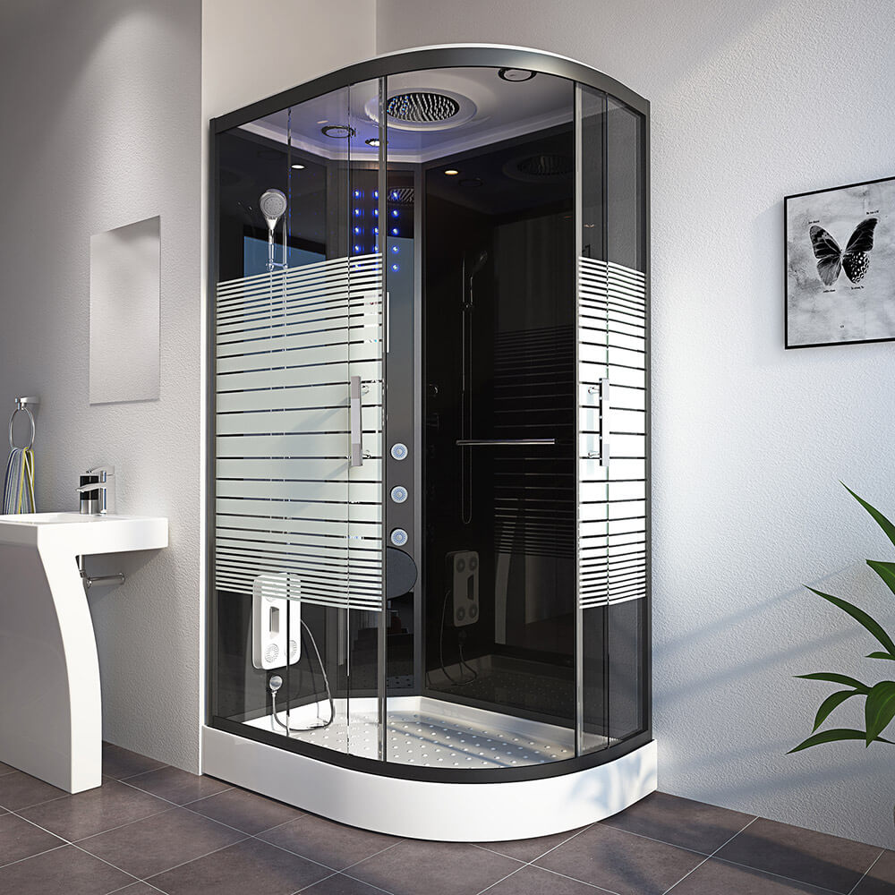 Home Deluxe Duschkabine BLACK PEARL - ca. 120 x 80 cm, Rechts