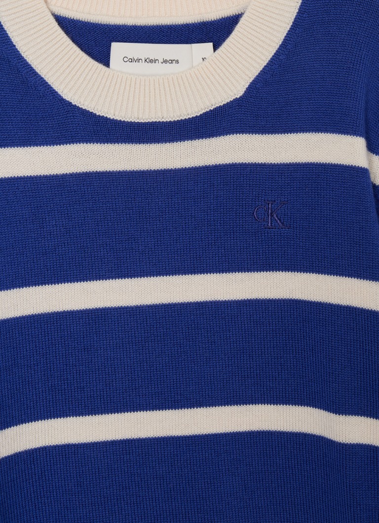 Calvin Klein plono mezgimo vilnonis megztinis su dryžių raštu