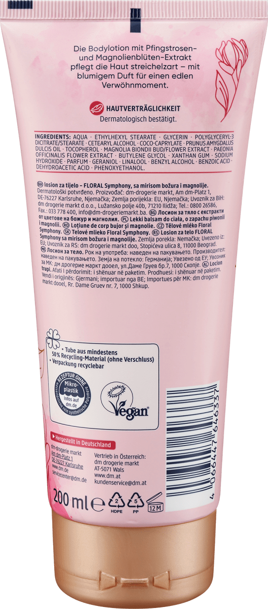Bodylotion  Pfingstrose & Magnolie, 200 ml