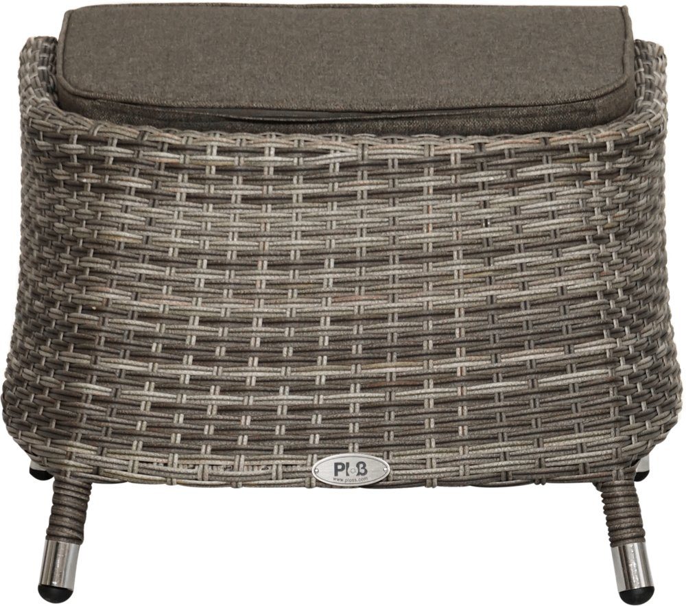 Ploß Gartenlounge-Hocker Ploß Nizza Fußhocker Geflecht inkl. Kissen (1)