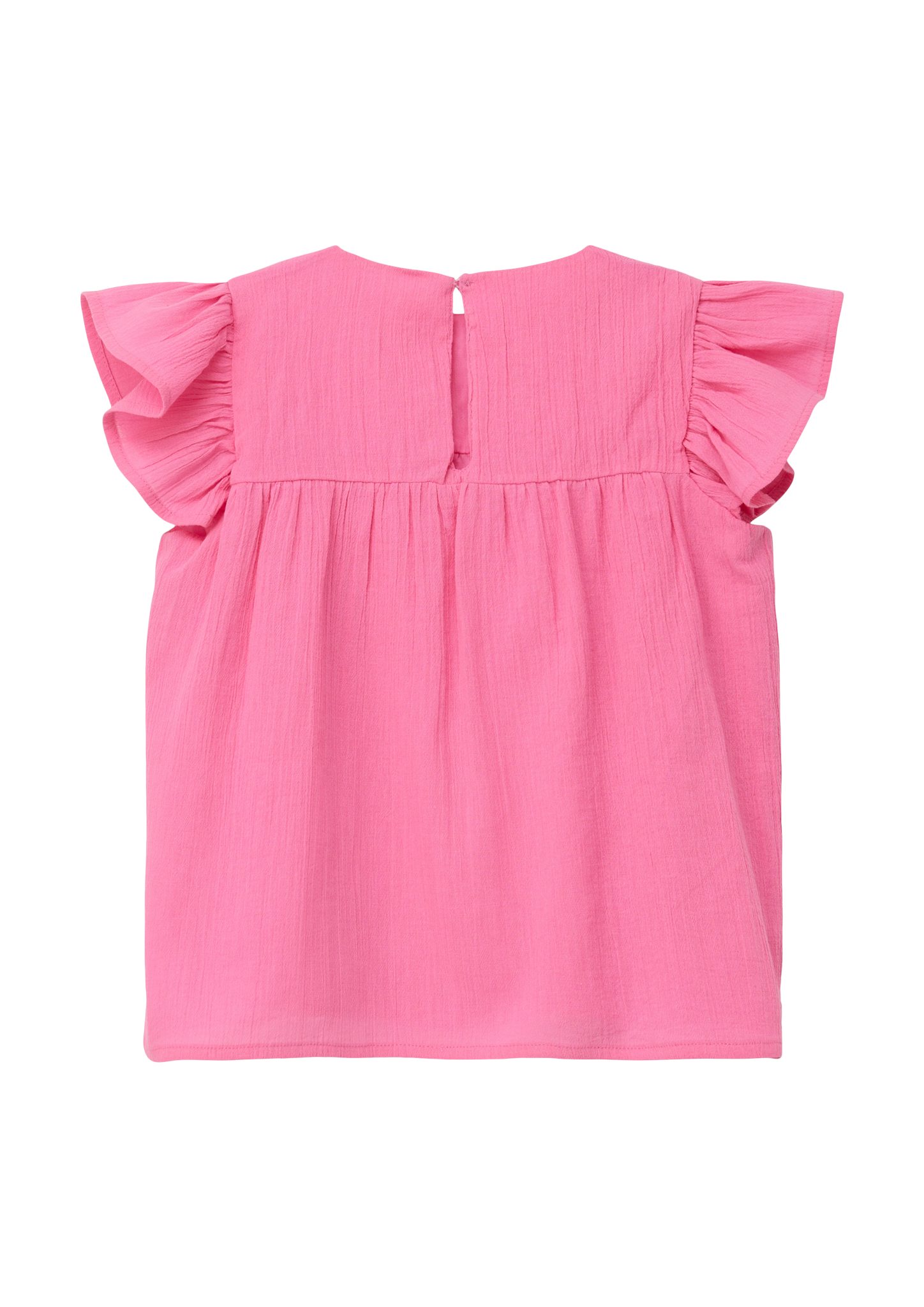s.Oliver Kurzarmbluse Bluse mit Webmuster Raffung
