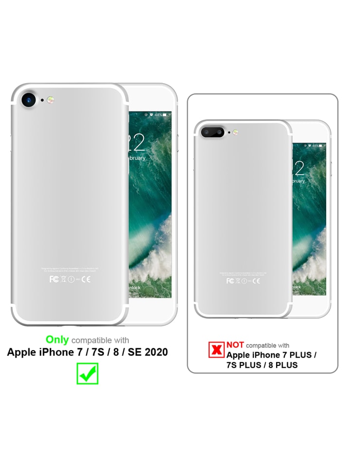 cadorabo Hülle für Apple iPhone 7 / 7S / 8 / SE 2020 Blumen Design in FLORAL BLAU günstig kaufen onesize