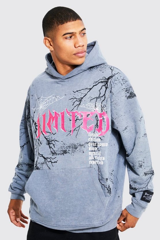Oversize Hoodie mit Totenkopf-Print