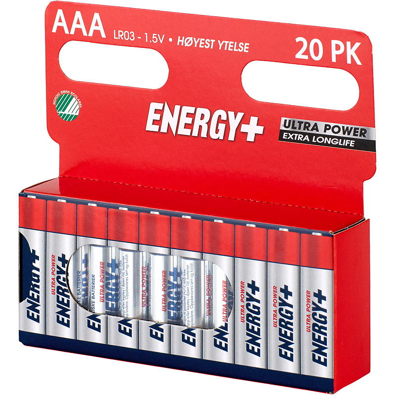 Energy Batteri AAA 20-pk, ultra power, Energy