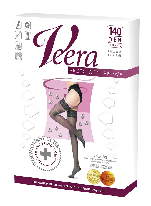 Veera strømpebukser mod åreknuder 140 DEN, sort, størrelse 4