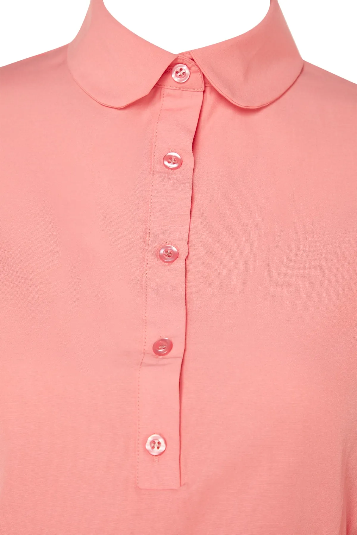 Trendyol Modest  Gewebte Baumwolltunika mit gerafftem Kragen und getrockneten Rosenmuster TCTSS23UK00088