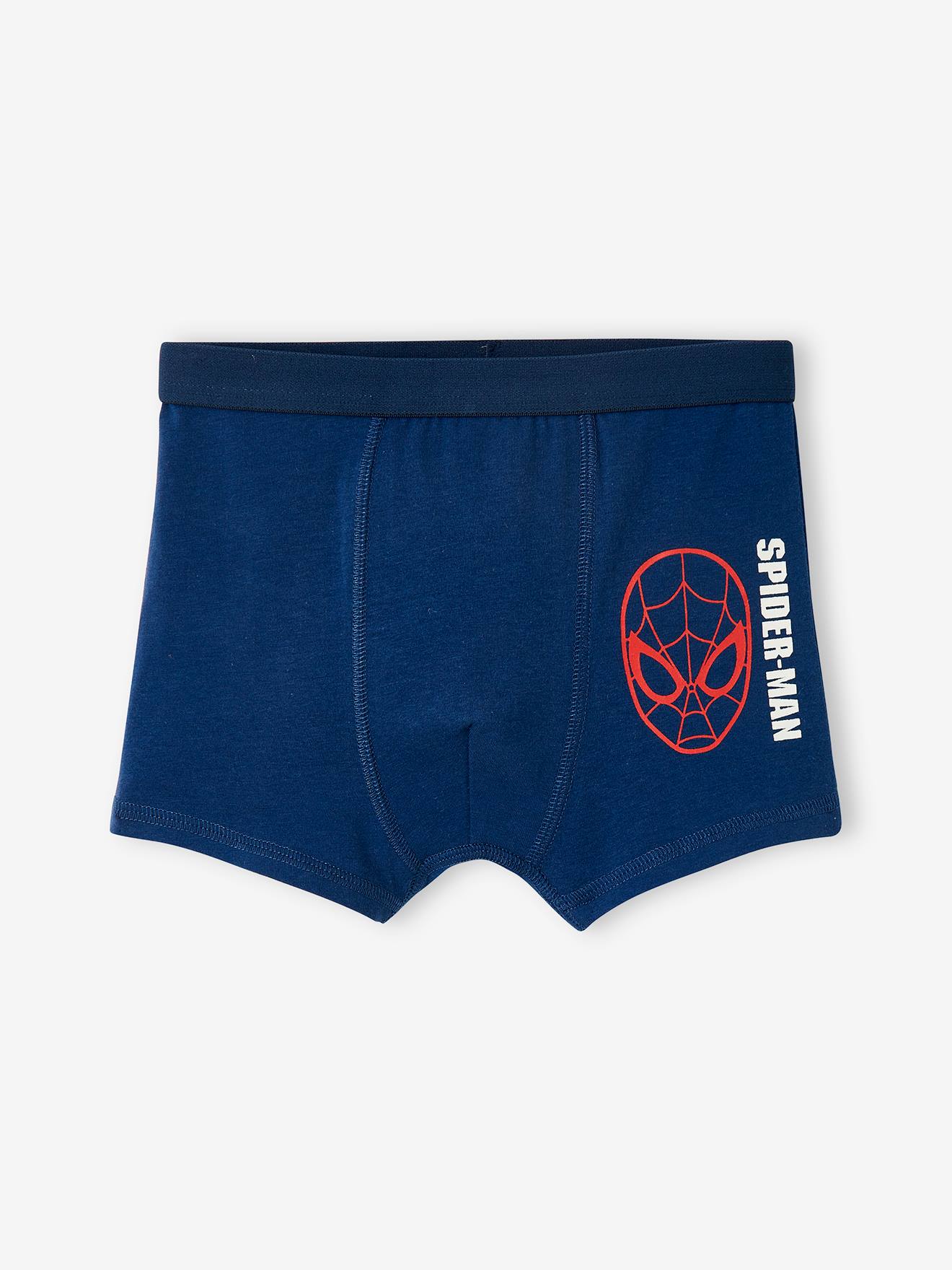 Marvel 3er-Pack Jungen Boxershorts MARVEL SPIDERMAN Oeko-Tex - marine/grau meliert