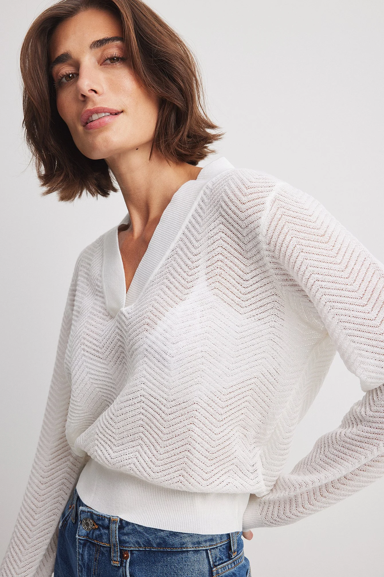 Welliger Strickpullover