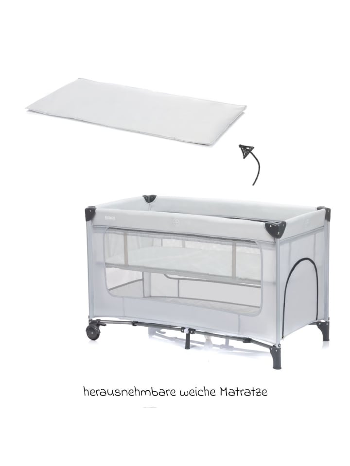 fillikid Reisebett Capri ab Geburt - 15 kg mit verstellbarem in grau günstig kaufen onesize