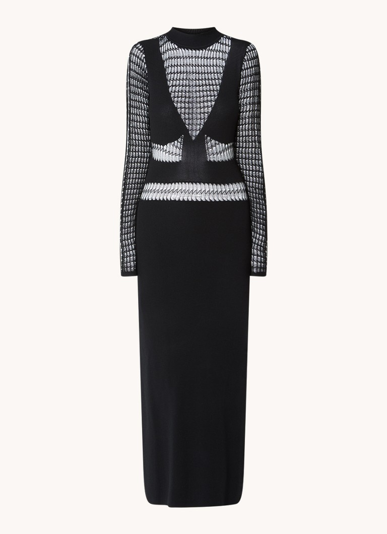 IRO Beryl maxi dress with openwork design and stand-up collar