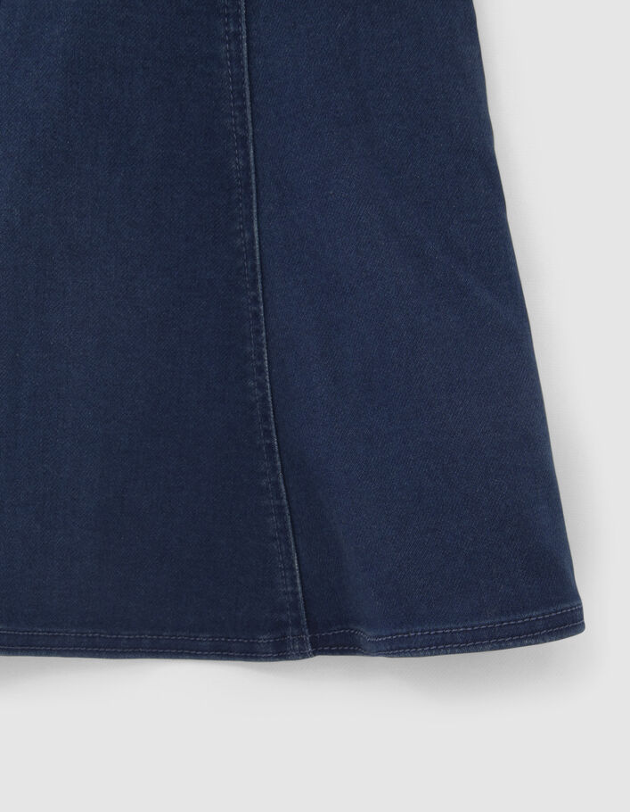 Robe patineuse en jean brut brodée fille