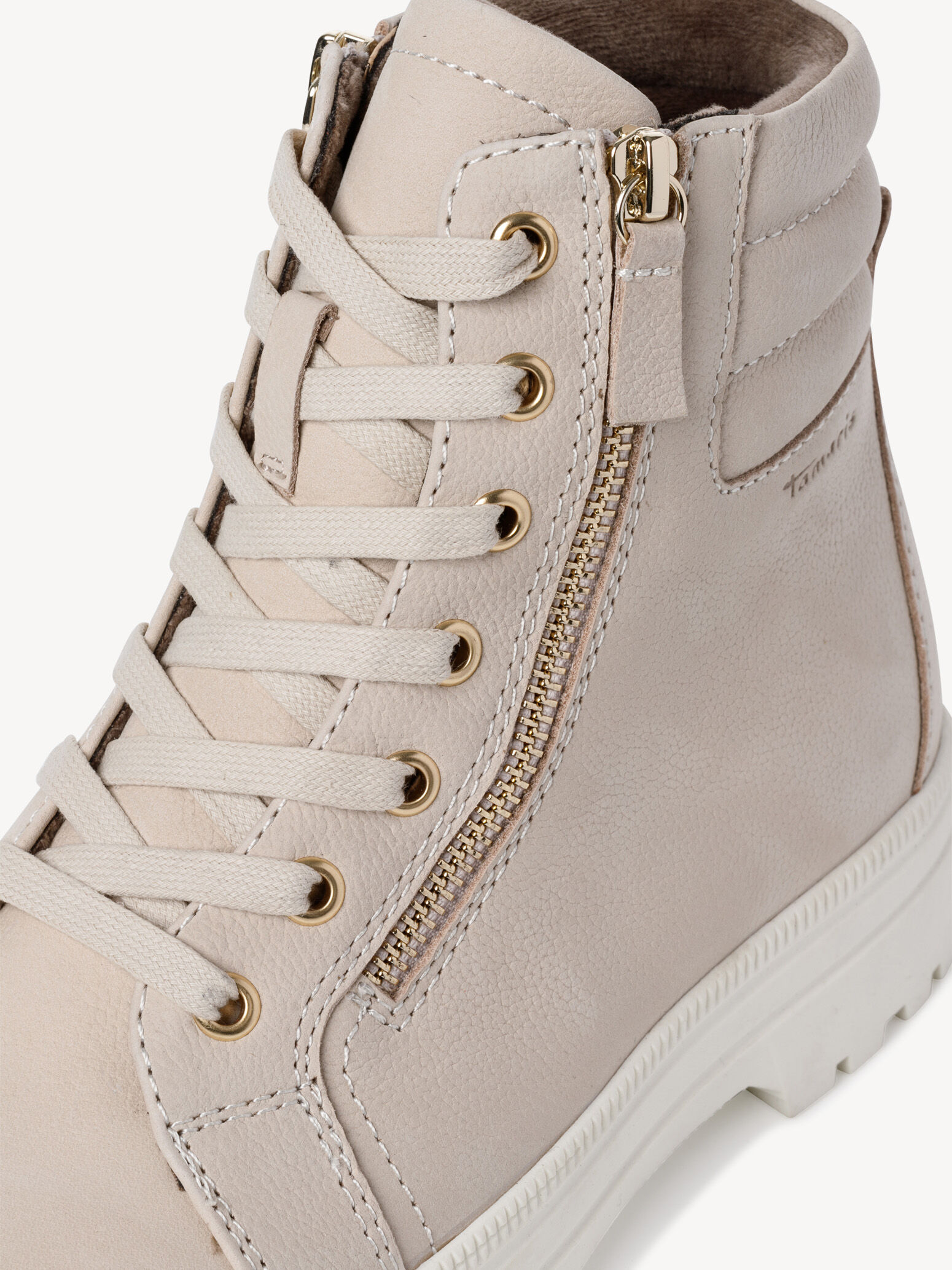 Bottine en cuir - beige
