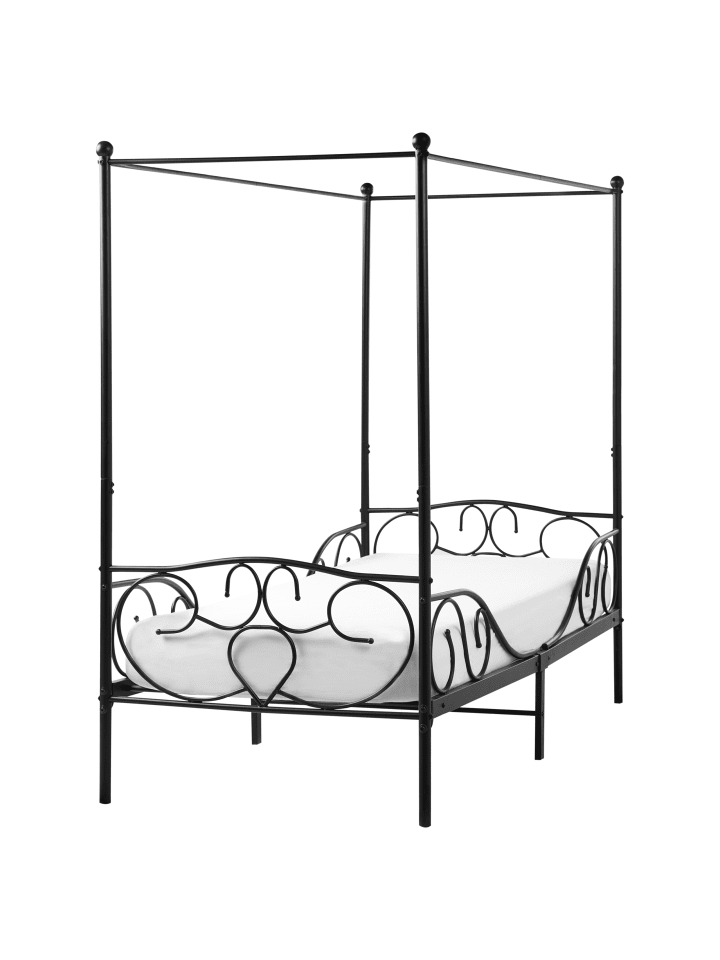 Beliani Himmelbett SORMERY in Schwarz - (W) 101 x (H) 180 x (L) 207 cm günstig kaufen onesize