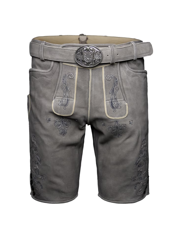 KRÜGER Lederhose Lucius in hellgrau günstig kaufen