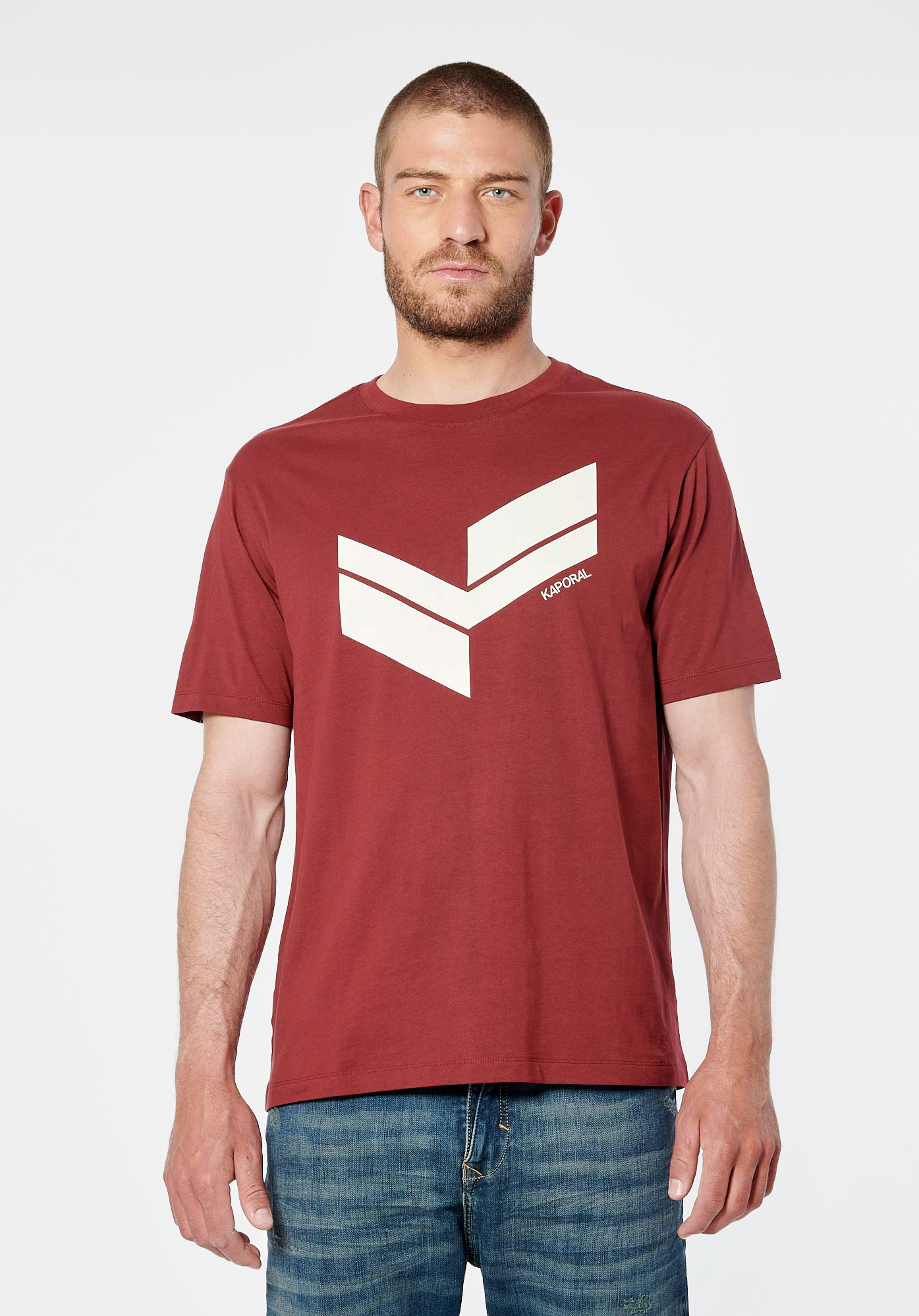 BRYZO  T-shirt bordeaux homme 100% coton