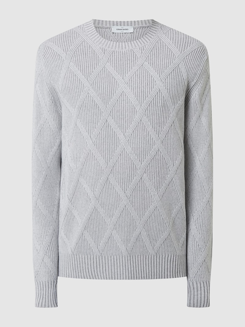 Pullover mit Kaschmir-Anteil in silber meliert
