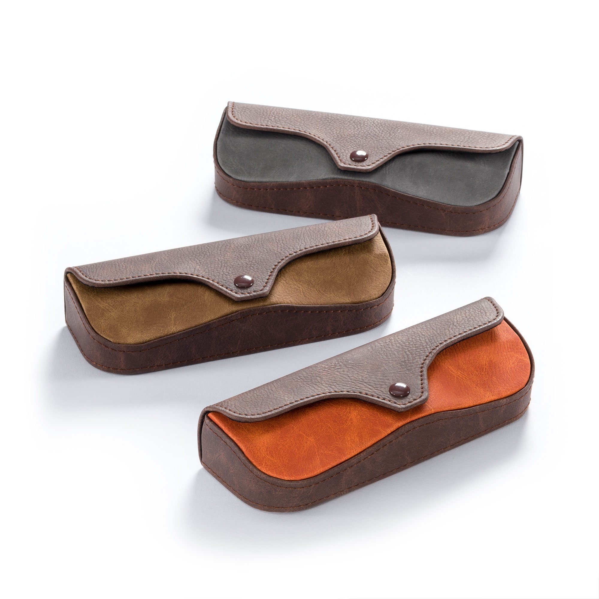 FEFI Brillenetui Hardcase im 2-Farb Leder-Look, inklusive Mikrofasertuch