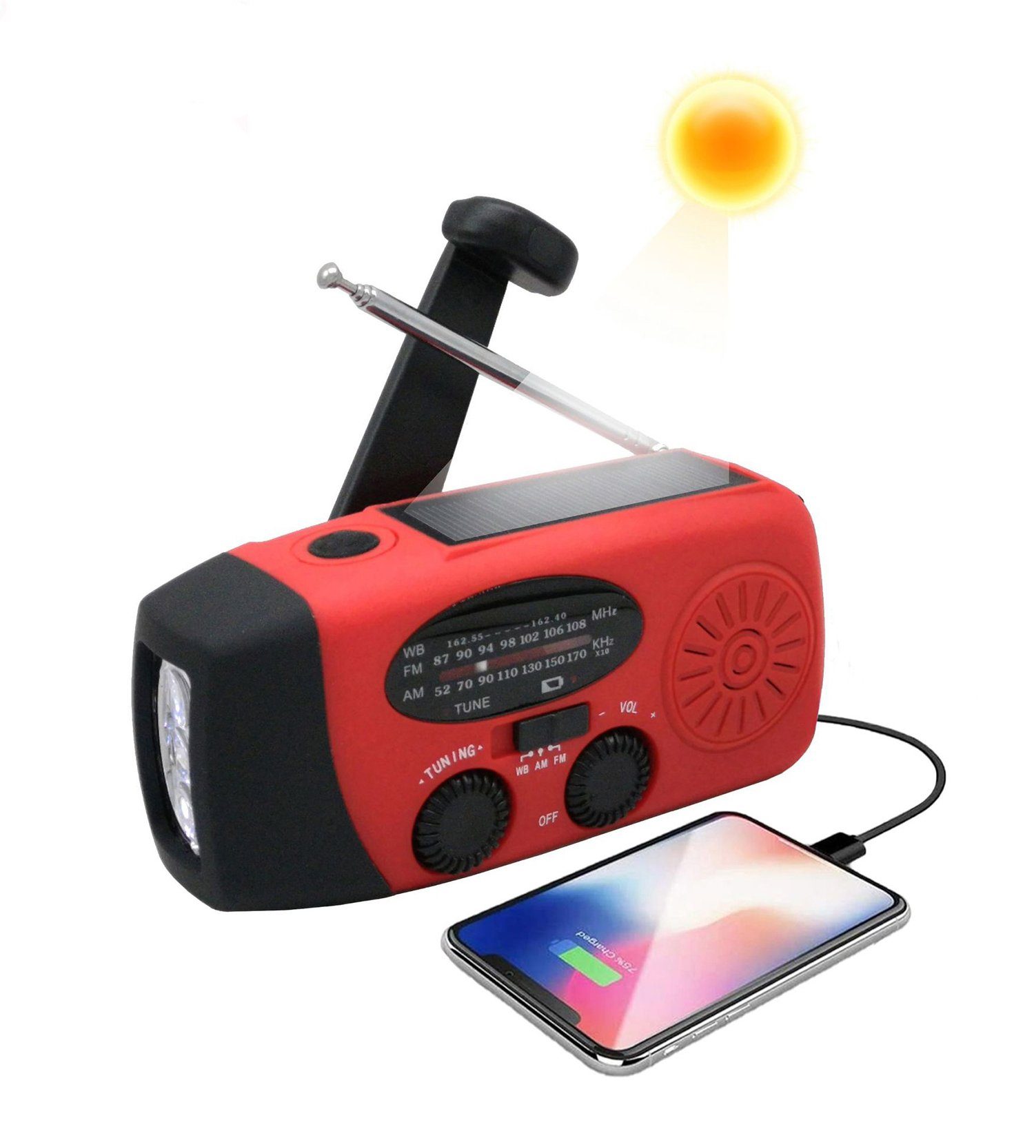 IBETTER Digitalradios UKW-Radios,Wetterradio  UKW-Radio Radio (Tragbares Notradio Solar Dynamo Power Upgrade-Version)