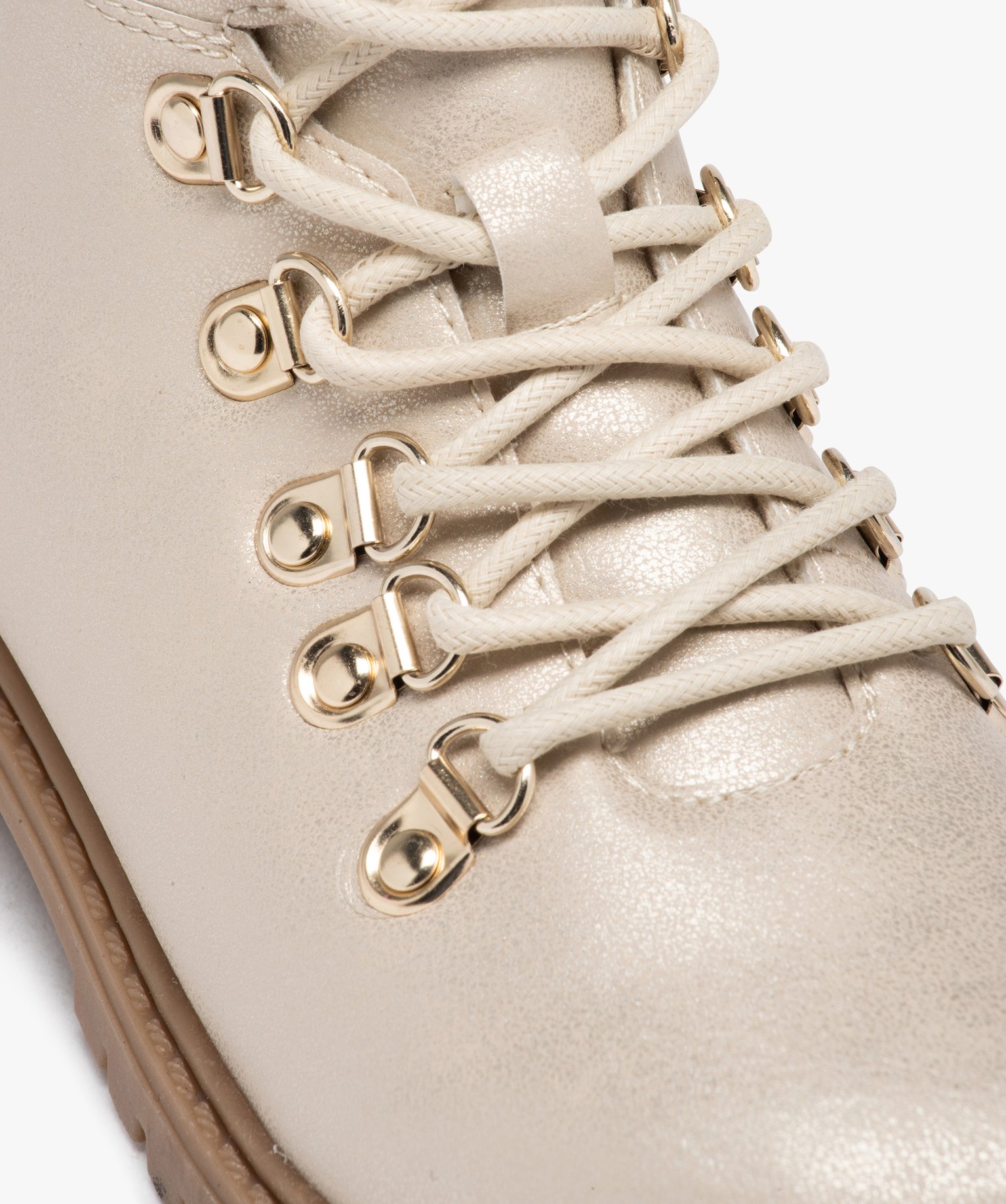 Boots irisés avec lacets montagne fille or | GEMO