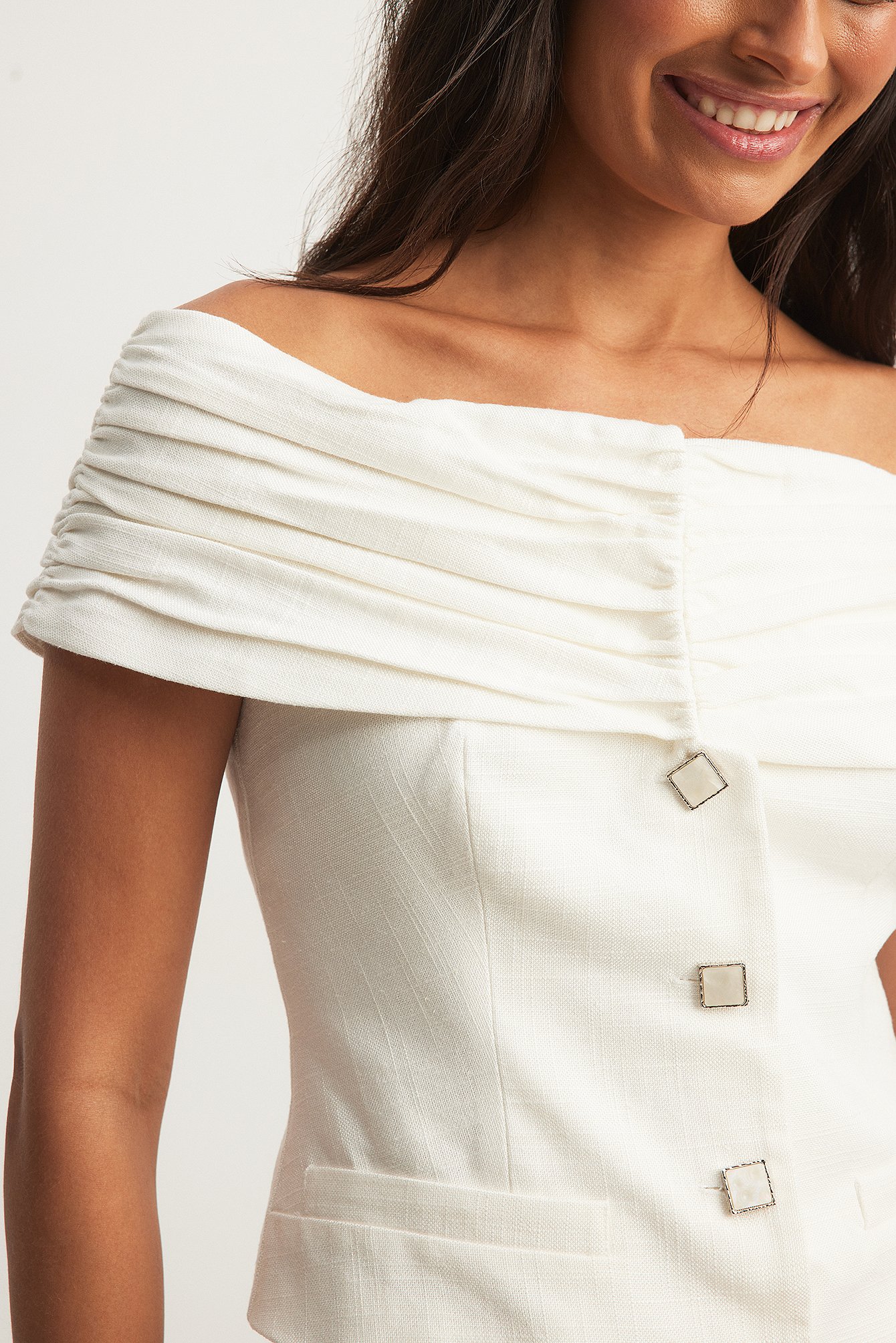 Off Shoulder Buttoned Top