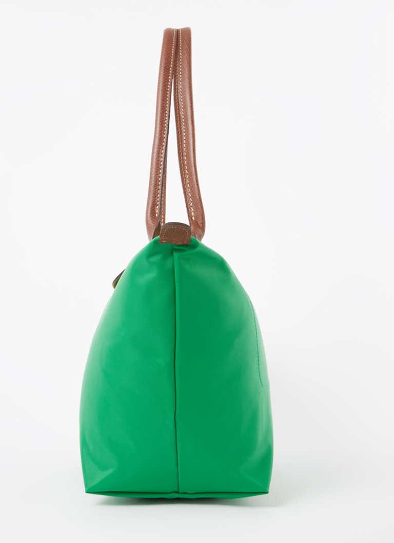Longchamp Le Pliage Original olkalaukku M nahkayksityiskohdilla