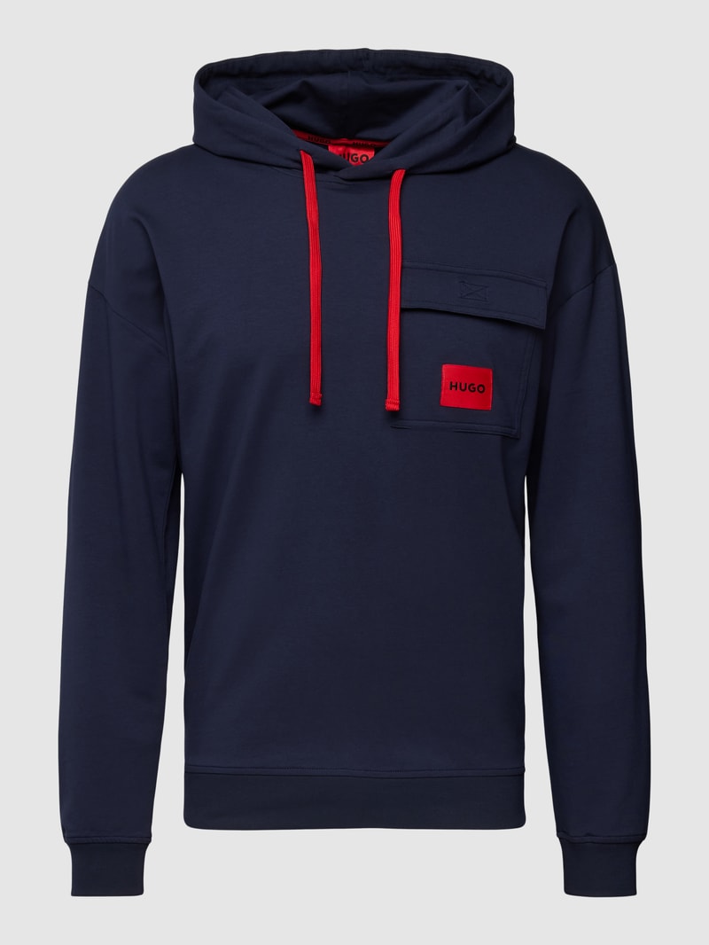Hoodie mit Brusttasche Modell 'Reverse' in blau