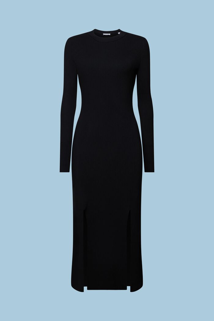 Rippstrick-Sweatkleid in Midilänge
