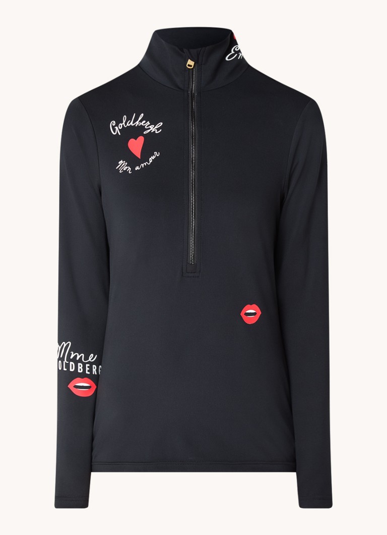 Pull de ski Goldbergh Copine avec logo imprimé et demi-zip