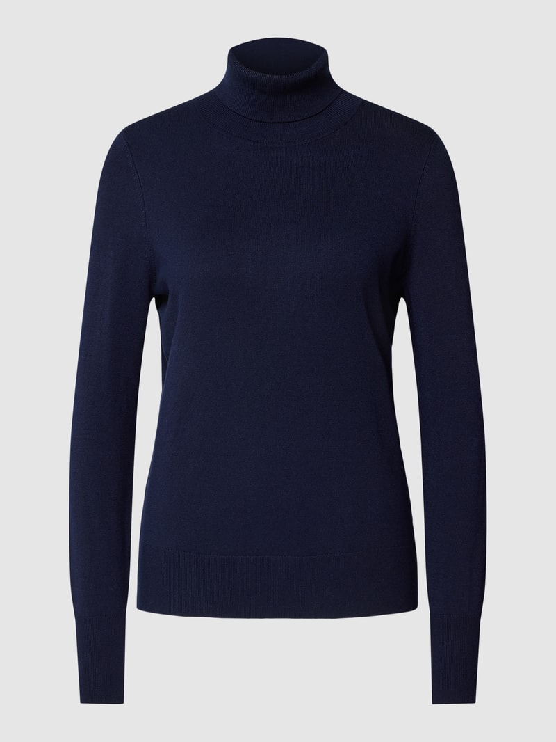 Longsleeve mit Rollkragen in dunkelblau