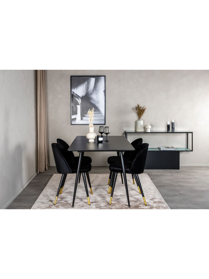 ebuy24 Essgruppe Silar 8 (5-teilig) Schwarz 90 x 120 cm günstig kaufen onesize
