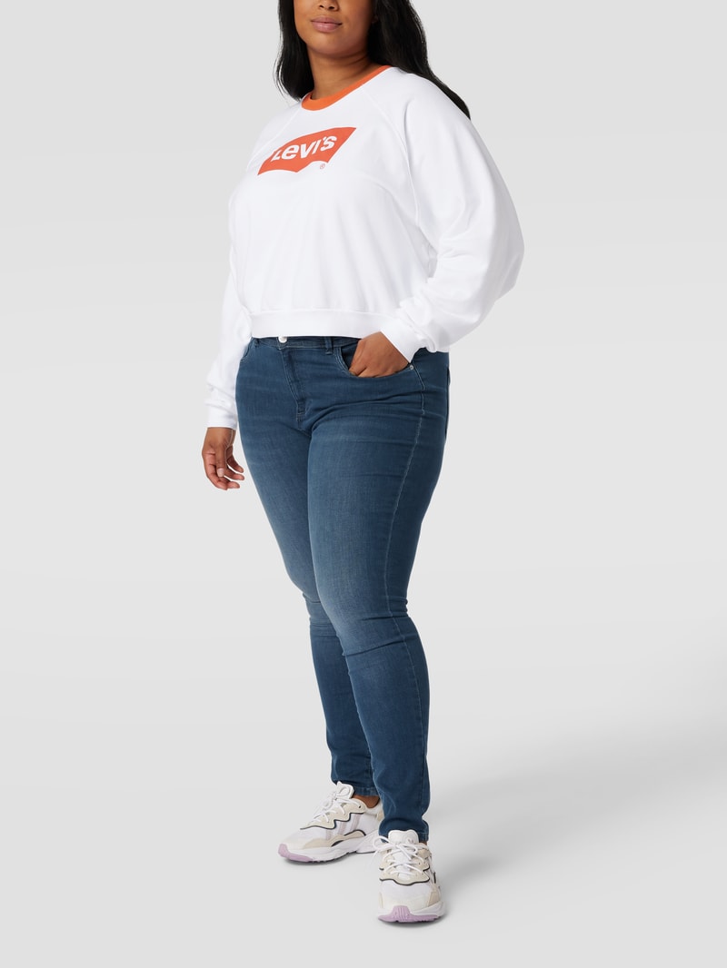 PLUS SIZE Sweatshirt mit Label-Print Modell 'VINTAGE' in weiß
