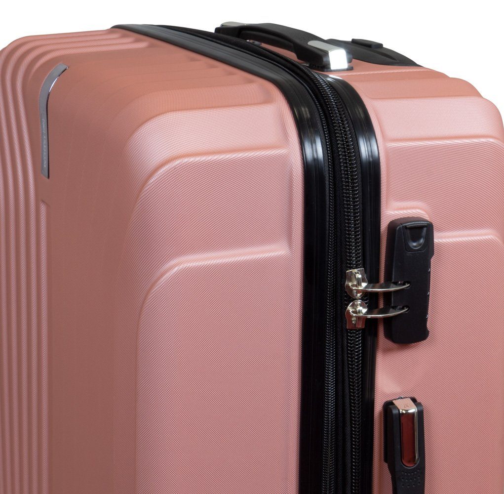 Trendyshop365 Hartschalen-Trolley Almeria 119 Liter, Größe XL, 4 Rollen, extra groß, Dehnfalte, Zahlenschloss